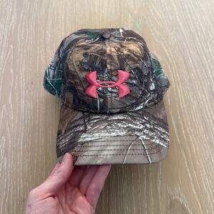Under Armour Camo Hat in Brown and Pink